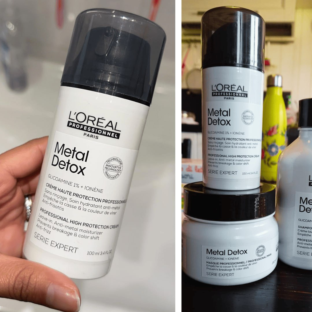 L’Oreal Professionnel Leave-in Metal Detox, Creme de Alta Proteção, Hidrata, previne de danos e mudança da cor, textura cremosa, Para cabelos danificados e processados, 100ml na Amazon