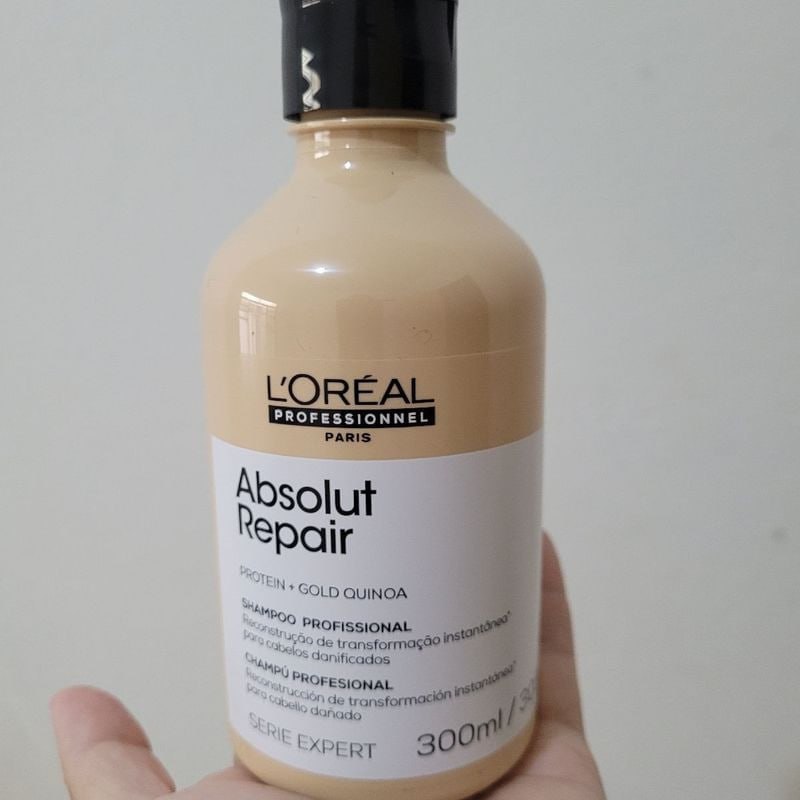 L’Oréal Professionnel Shampoo Absolut Repair, Repara Danos e Promove Brilho, Com Quinoa & Proteínas, Para cabelos secos e danificados, 300ml na Amazon