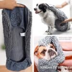 LUMAI Toalha de Microfibra Chenille Cachorro e Gato Superabsorvente, Secagem Rápida, Com Bolsos para Mãos, Lavável, Macia, Resistente, Acessório de Banho para Pets, Cães e Gatos – 80×35 cm na Amazon