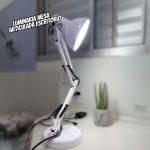 Luminaria Mesa Articulada Escritorio regulavel Leitura Base metal Articulavel Branca na Amazon