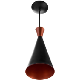 Luminária Pendente Cone Aluminio Magnifico 33x15cm Preto na Casas Bahia