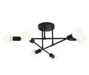 Luminária Pendente Preta Com 6 Cabeças, Luminária De Teto Regulável na Amazon