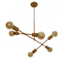 Lustre Luminária Pendente Com 6 Braços (hastes) Ideal Mesa De Jantar Retangular na Amazon