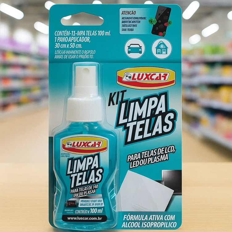 Luxcar Kit Limpa Telas 120 ml + Pano Aplicador – Fórmula Ativa Álcool Isopropílico na Amazon