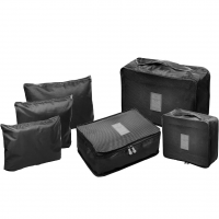 LYOR - Conjunto 6 Organizadores De Mala Para Viagem Em Nylon Preto na Amazon