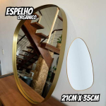 LYOR Espelho Orgânico com Borda de Metal Dourado 21cm x 35cm na Amazon