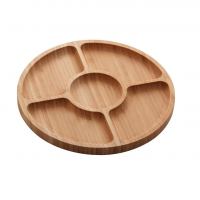 LYOR - Petisqueira De Bambu Com 5 Divisórias Round 25cm X 25cm X 1,6cm na Amazon