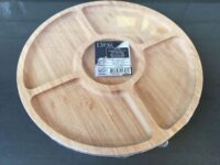 LYOR – Petisqueira de Bambu com 5 Divisórias Round 25cm x 25cm x 1,6cm na Amazon