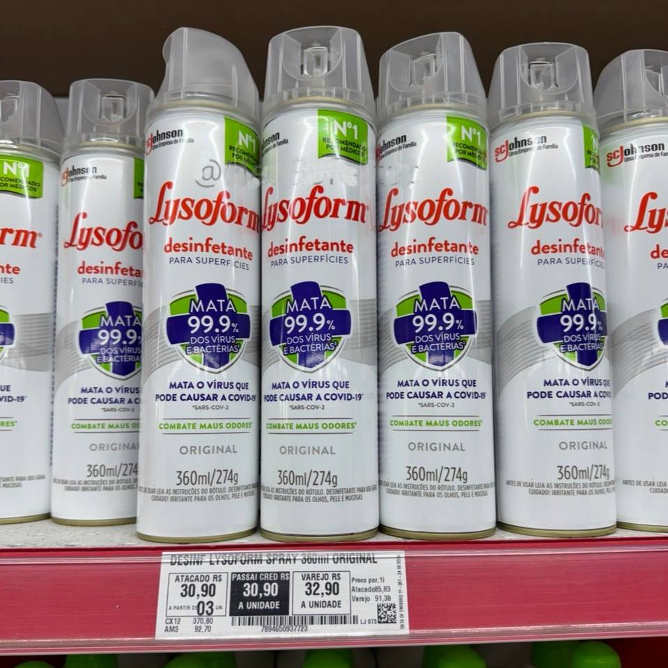 Lysoform Desinfetante Aerossol Original 360Ml na Amazon