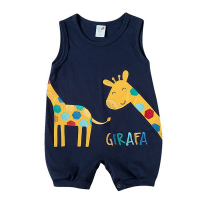 Macacão Banho De Sol Para Bebê Tip Top Girafa Azul Marinho na Estrela10