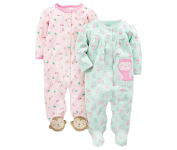 Macacão para bebês 2un Cotton Snap Footed Sleep and Play Simple Joys by Carter’s Meninas na Amazon