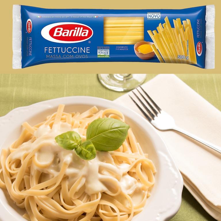 Macarrão Fettuccine com Ovos Barilla 500g na Amazon