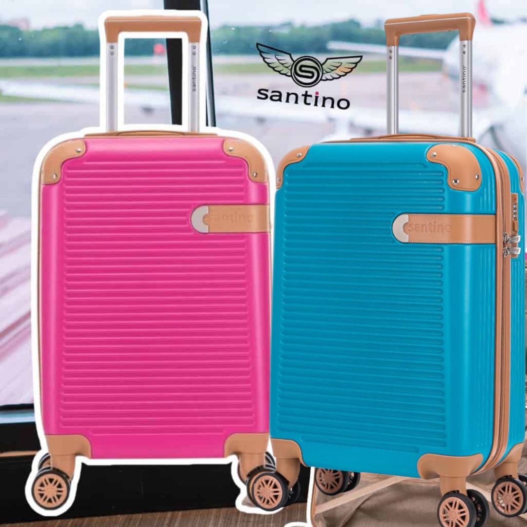 Mala de Viagem de Bordo Nice 10kg Rígida ABS Padrão ANAC com 4 Rodas duplas 360º e Trava de segredo numérico, divisória interna com zíper e elástico de fixação, Santino – ABEV407P15 na Amazon