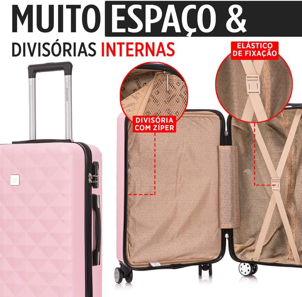 Mala de Viagem Madrid Rígida 360° Santino – ABEV501G na Amazon
