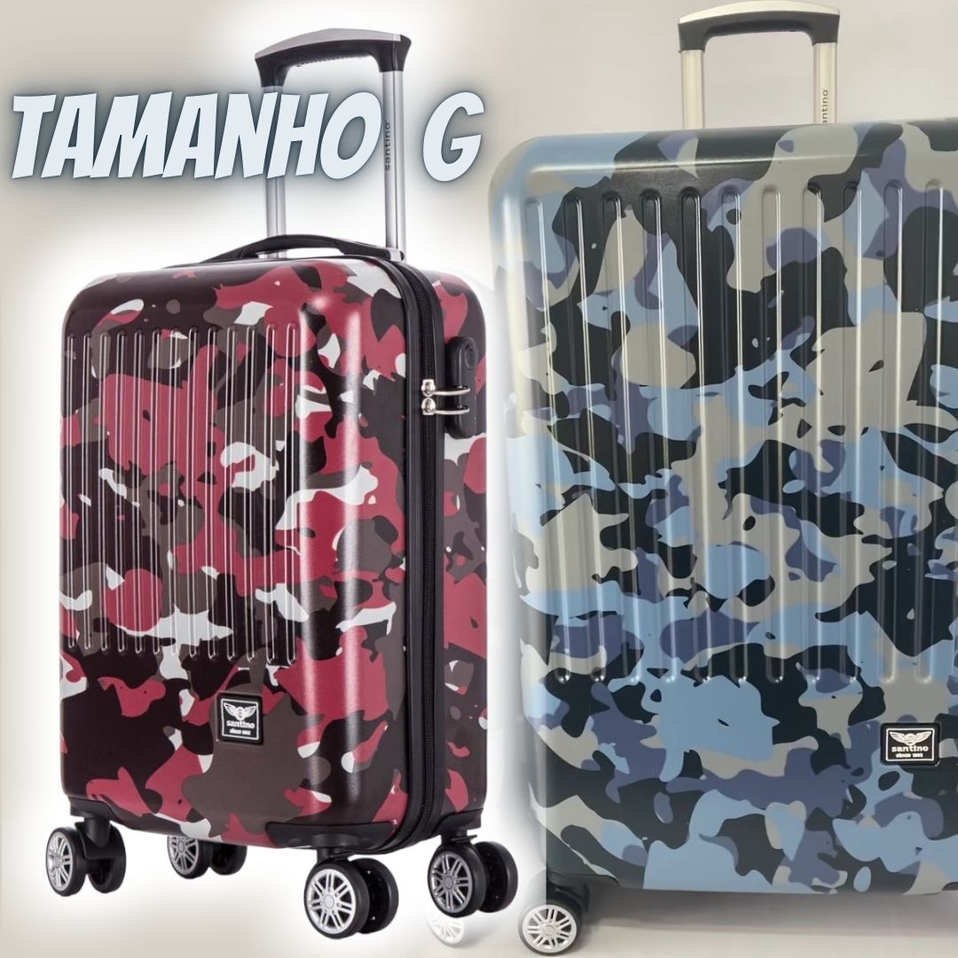 Mala Viagem Militar Santino H220 Rígida Abs Rodinhas 360 Tsa Grande na Amazon