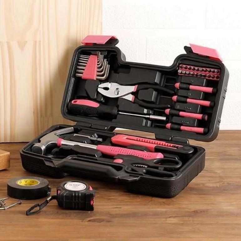Maleta de Ferramentas 39 Peças Rosa – Strong Tools na Americanas