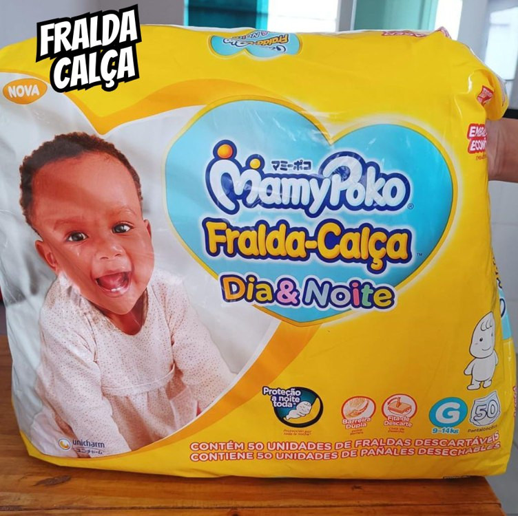MamyPoko Fralda-Calça Dia&Noite G 50 Unidades na Amazon