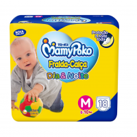 MamyPoko Fralda-Calça Dia&Noite M 18 Unidades na Amazon