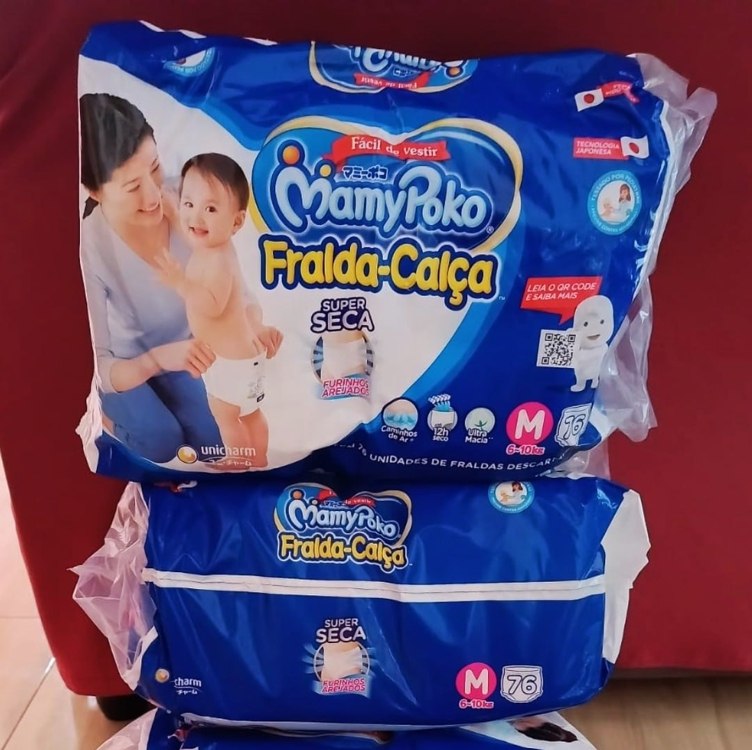 MamyPoko Fralda-Calça Premium Seca M 68 Unidades na Amazon