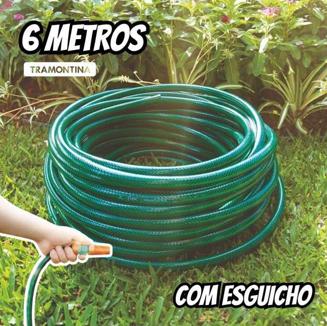 Mangueira Flex Para Jardim, 6 M, Com Engates Rosqueados E Esguicho na Amazon