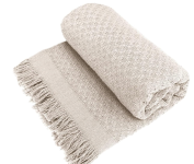 Manta para Sofá em Algodão com Franjas Artesanais na Amazon