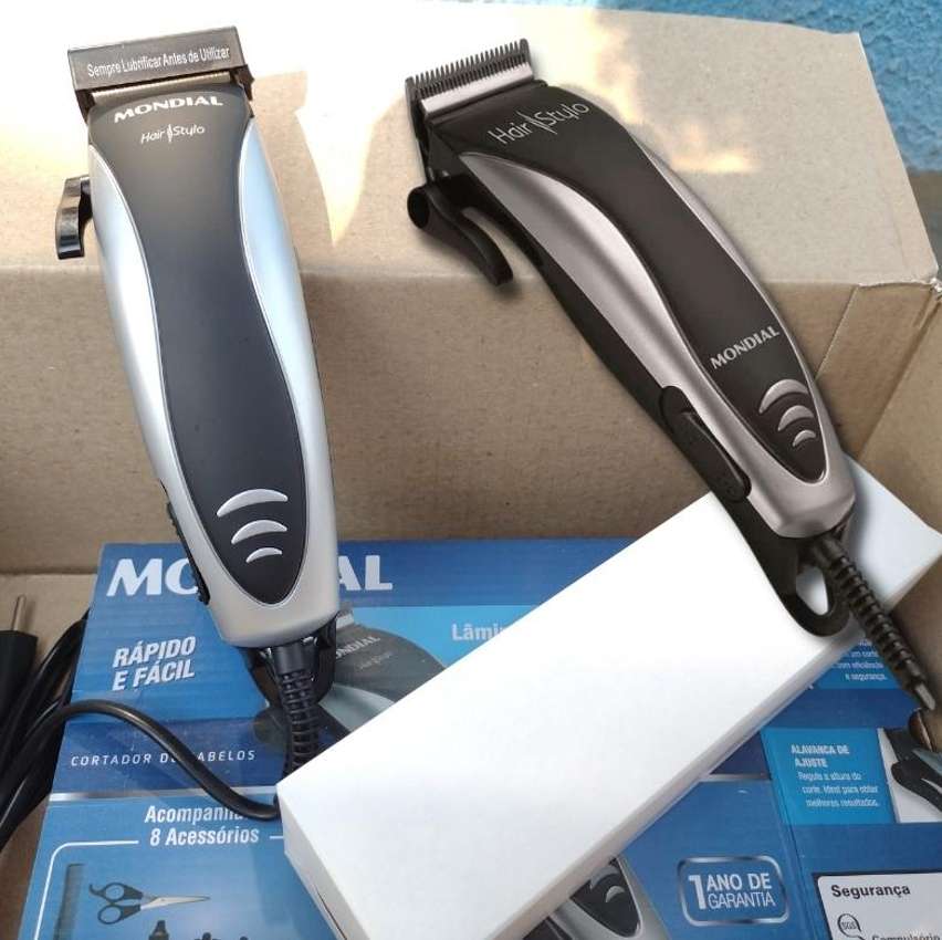Máquina de Cortar Cabelo Mondial Hair Stylo CR-02 4 com Pentes – Prata/Preta na Casas Bahia