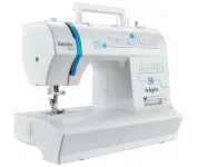 Máquina de Costura Genius Plus Elgin Portátil 31 pontos Agulha Dulpa Branco e Azul 110V na Amazon