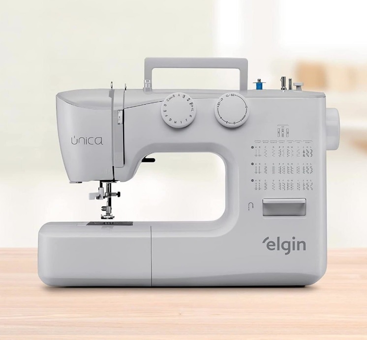 Máquina de Costura Única Elgin JX-4040 Portátil 36 Pontos Luz Led 110V na Amazon