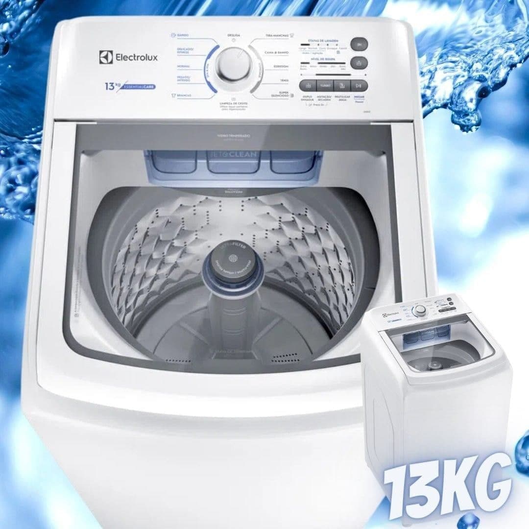 Máquina De Lavar 13kg Electrolux Essential Care Com Cesto Inox, Jet&Clean E Ultra Filter (Led13) na Shopclub
