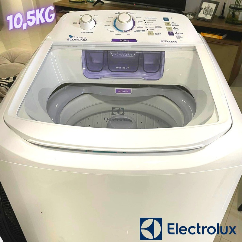 Máquina de Lavar Electrolux 10,5kg Branca Turbo Economia com Jet&Clean e Filtro Fiapos (LAC11) – 127V na Amazon