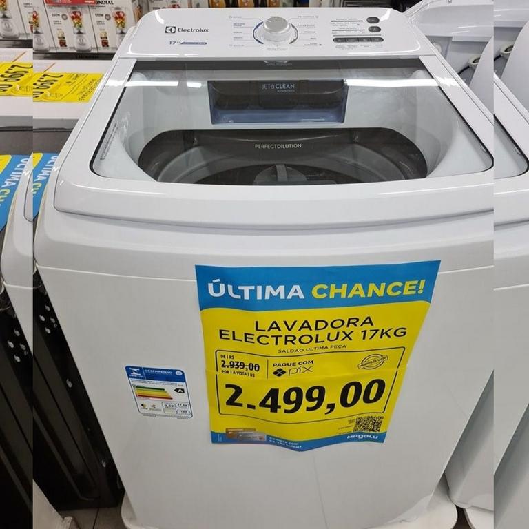 Máquina de Lavar Electrolux 17kg Branca Essential Care com Cesto Inox e Jet&Clean (LED17) na Shopclub