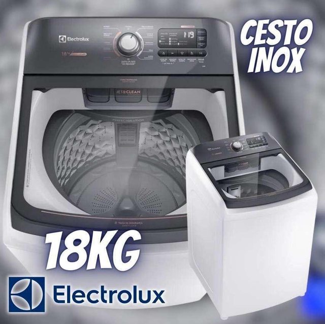 Máquina de Lavar Electrolux 18kg Branca Premium Care com Cesto Inox e Sem Agitador (LEI18) na Shopclub