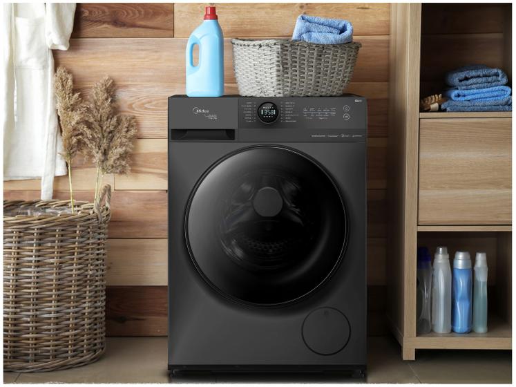 MÁQUINA DE LAVAR ROUPAS MIDEA 11KG INVERTER HEALTHGUARD WI-FI TITANIUM MF201W110WB na Amazon
