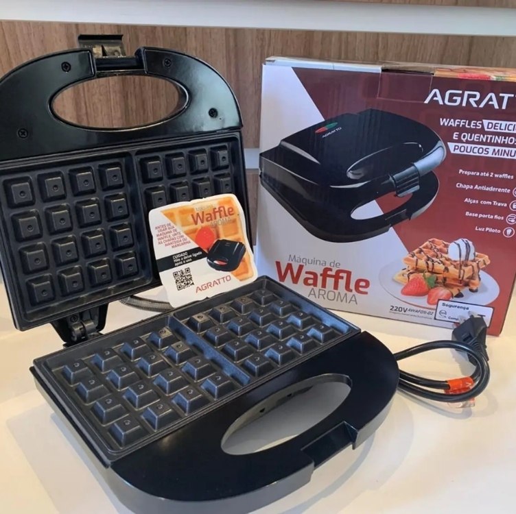 Maquina de Waffle Aroma AWAF01I-01 Preta 750W Agratto na Amazon