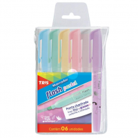 Marca Texto Flash - Pastel - Estojo C/6 Cores - Tris na Amazon