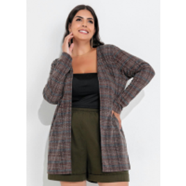 Marguerite - Cardigan Príncipe de Gales Plus Size na Posthaus