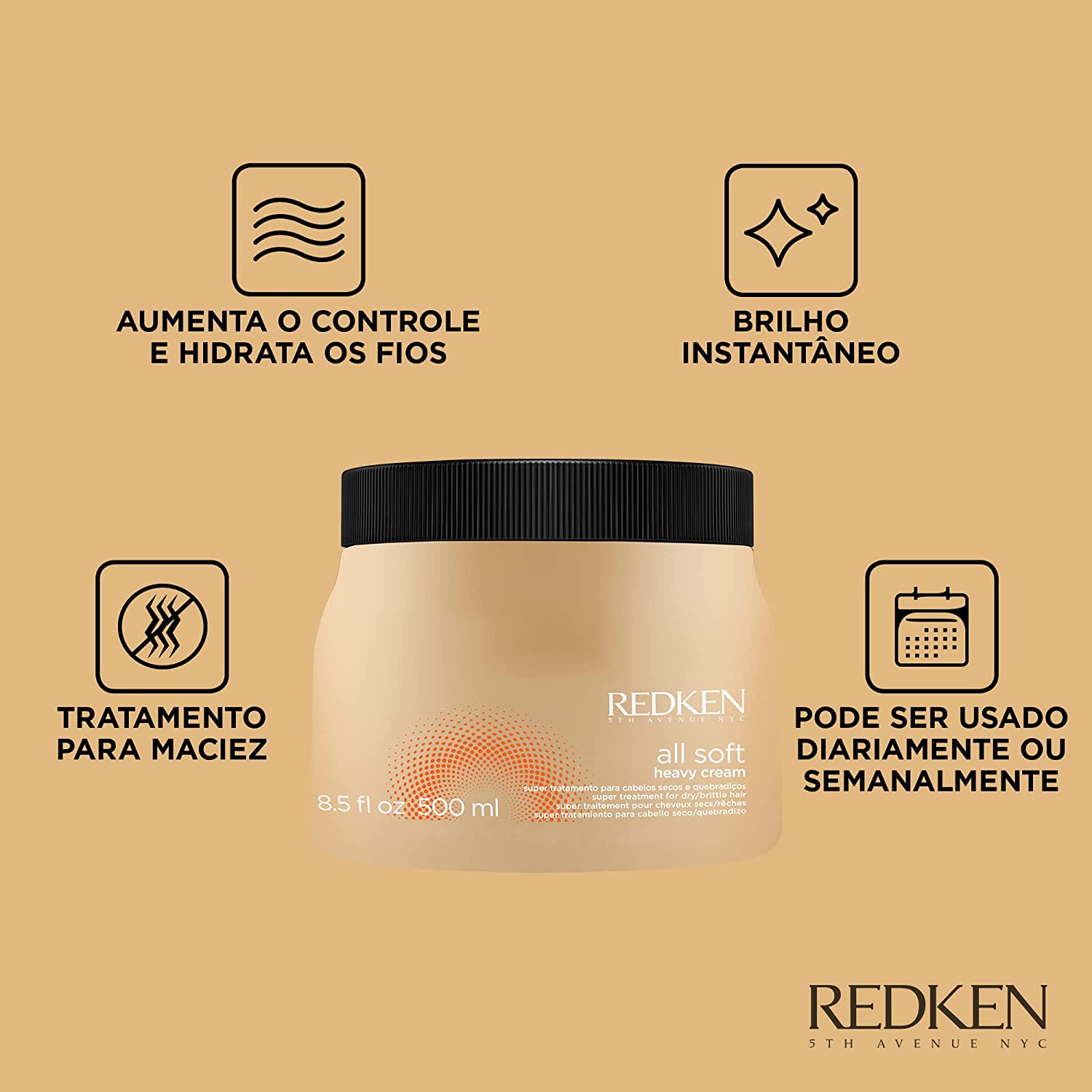 Máscara de Tratamento All Soft 500Ml, Redken na Amazon