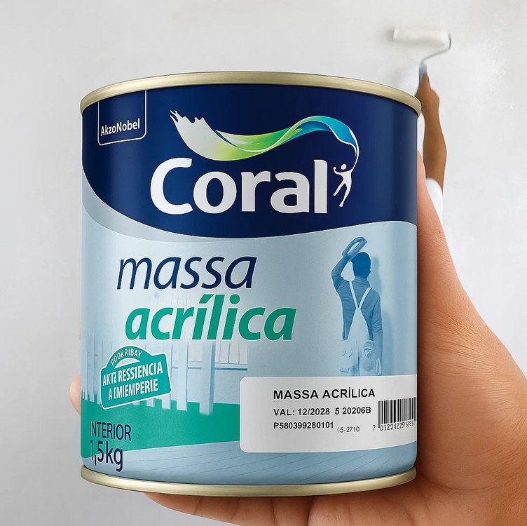 MASSA ACRÍLICA BRANCO 1,5KG – CORAL na Amazon