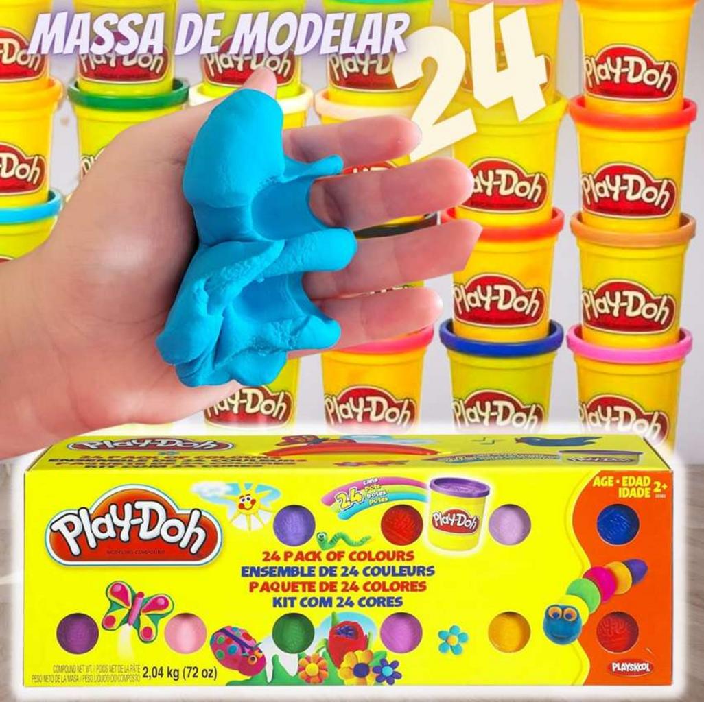 Massa de Modelar Play-Doh 24 Potes – 20383 – Hasbro, Cores diversas – Exclusivo Amazon na Amazon