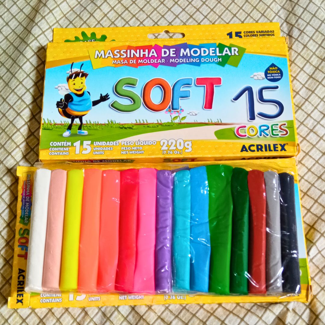 Massinha Soft 15 Cores Acrilex na Amazon