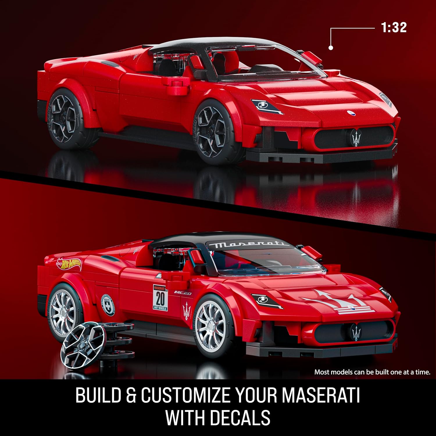 Mattel Brick Shop Hot Wheels Jogo de Construção Speed Maserati MC20 em escala 1:32 com Placa de Coleção e 1 carrinho de metal Perfeito para colecionadores na Amazon