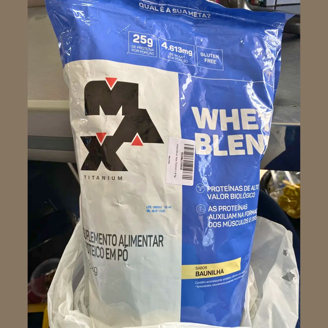 Max Titanium Whey Protein Blend Baunilha 1 8Kg Nova Formula | Bcaa | Proteínas De Alto Valor Biológico | Ganho De Massa Muscular na Amazon