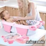 MaxiBaby Banheira de Bebê Inflável e Portátil AirPlus, Dobrável, capacidade 36 litros, Base Antiderrapante e Bandeja Removível (Até 18kgs), Rosa na Amazon