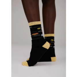 Meia Hering Estampada com Cano Alto Unissex - Hering na Outlet Espaço Hering