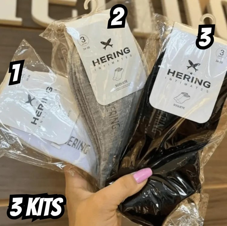 Meia Kit Com Três Pares De Meias Cano Curto Unissex Heringadulto-unissex na Amazon