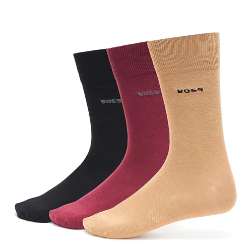 Meias Pacote com 3 meias de algodão sólido BOSS masculino – 39 ao 46 na Amazon
