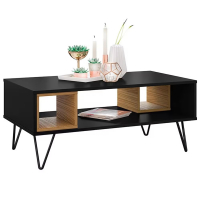 Mesa De Centro Olivar Retrô Metal Dallas Com 2 Nichos E Pés Em Metal na Casas Bahia