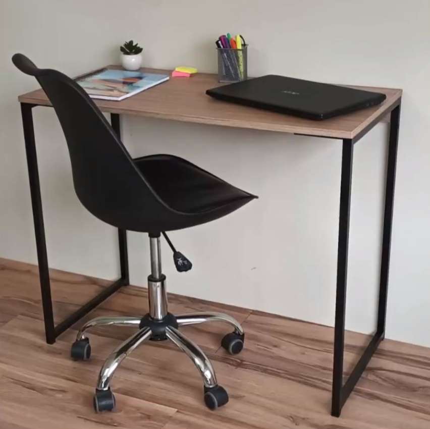 Mesa de Escritório Home Office Bancada Estudos Design Industrial 90cm de Largura Mesinha De Estudo E Apoio De Notebook Aço e Mdf Escrivaninha SD-3015 Preta Pequena na Amazon