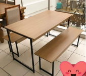 Mesa de Jantar 2 Bancos 4 Lugares Retangular – Freijó e Preto Industrial Kappesberg na Magazine Luiza