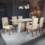 Mesa de Jantar 6 Cadeiras Retangular Off White Imbuia e Pastel Tampo de MDF na Magazine Luiza